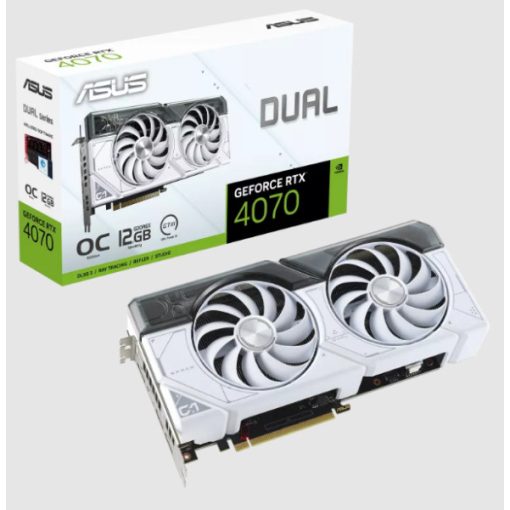 ASUS GeForce RTX 4070 12GB GDDR6X - DUAL-RTX4070-O12G-WHITE videokártya
