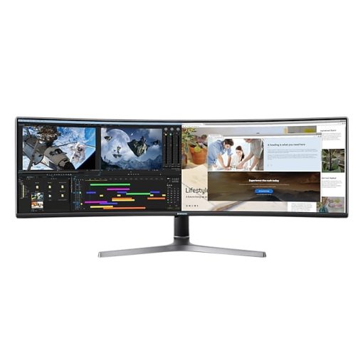 Samsung LC49RG90SSRXEN 49" Ívelt QLED gaming monitor Duál QHD felbontással